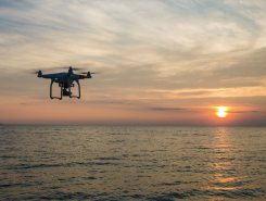 Drone over the water