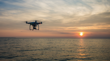 Drone over the water